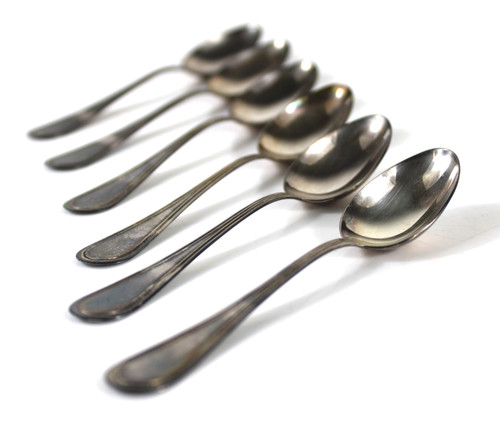 Set cucchiaini argento - 6, in